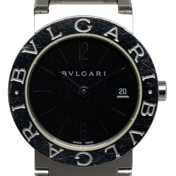 BVLGARI Watch BB26SS Quartz Black Dial Stainless Steel Women's - Picture 1 of 9
